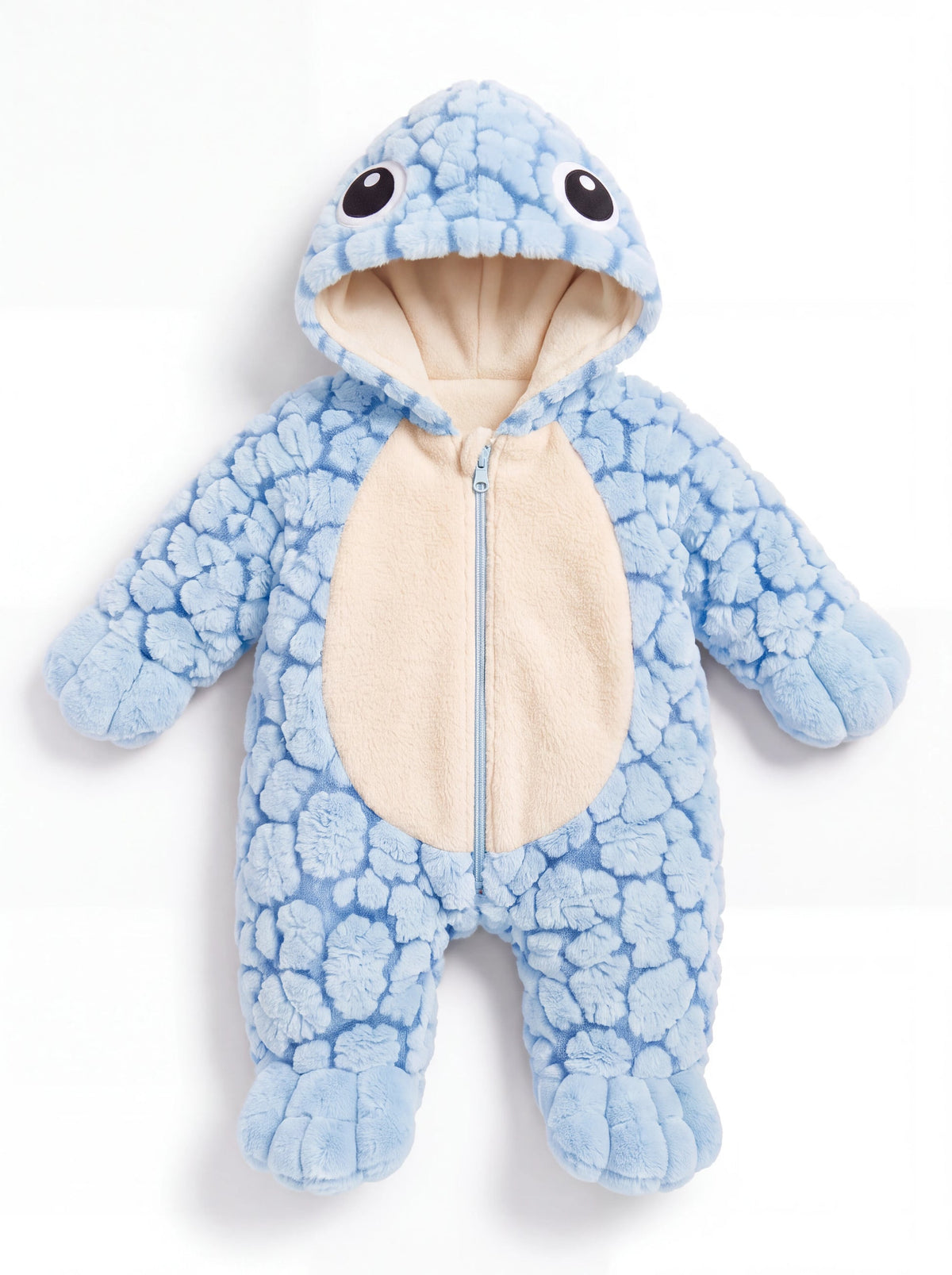 Babyshells turtle onesie — Blue front