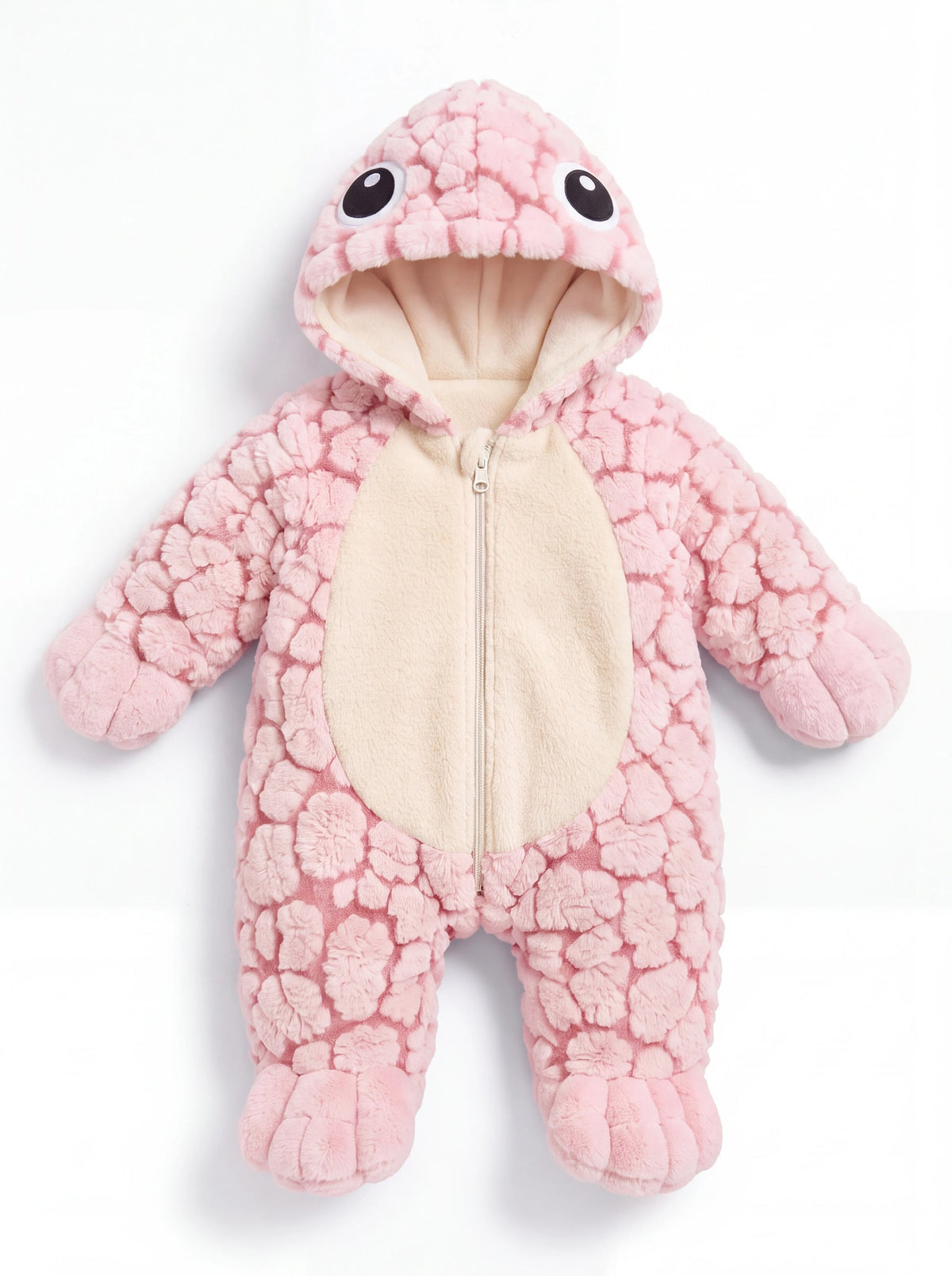 Babyshells turtle onesie — Pink front